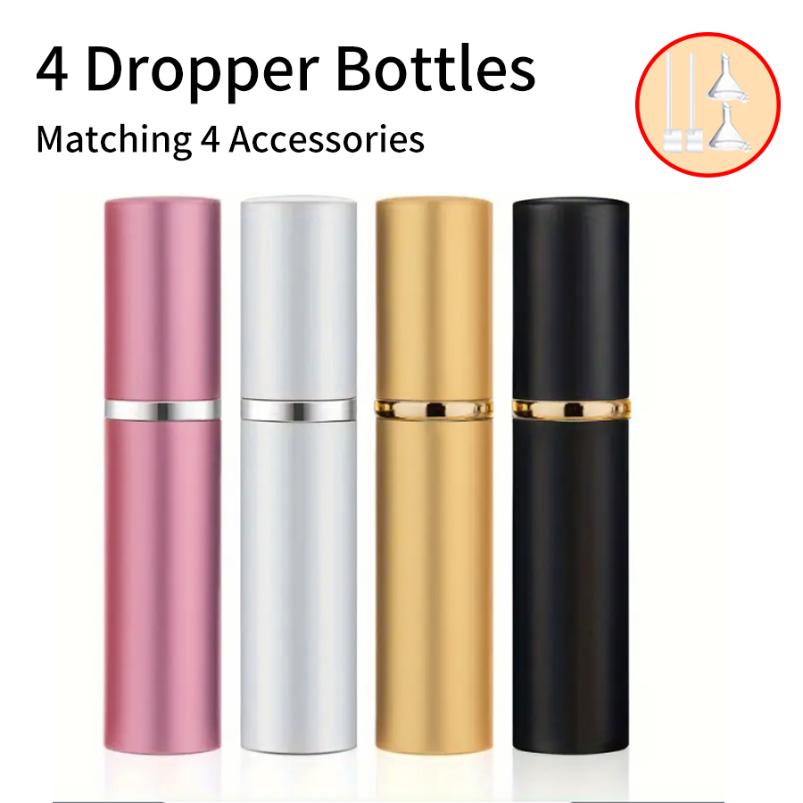 Perfume Fragrance Booster - 4pcs+4 Accessories 5ml Refillable Portable Mini